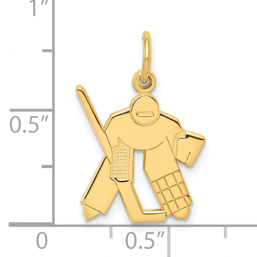 10k Yellow Gold Hockey Charm