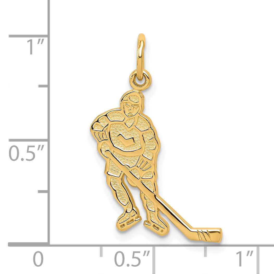 10k Yellow Gold Hockey Charm