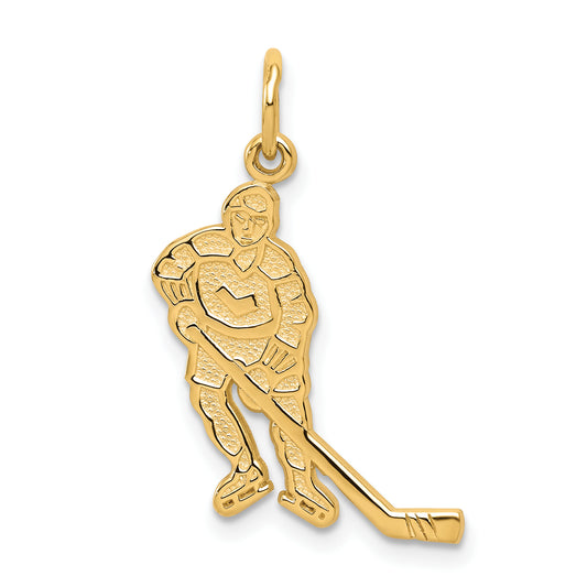 10k Yellow Gold Hockey Charm