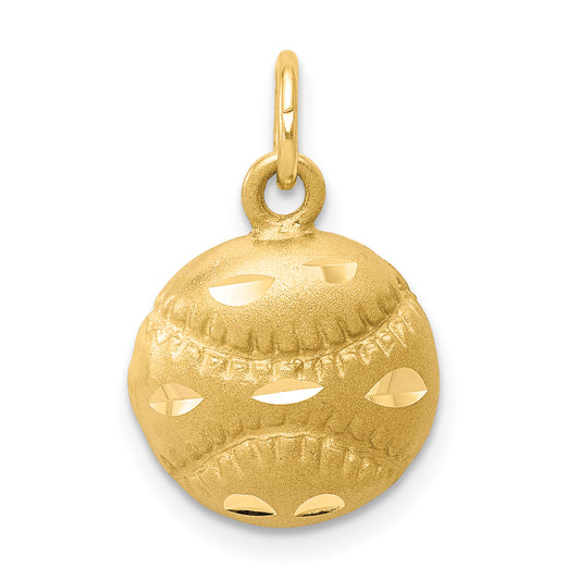 10k Yellow Gold Baseball Charm