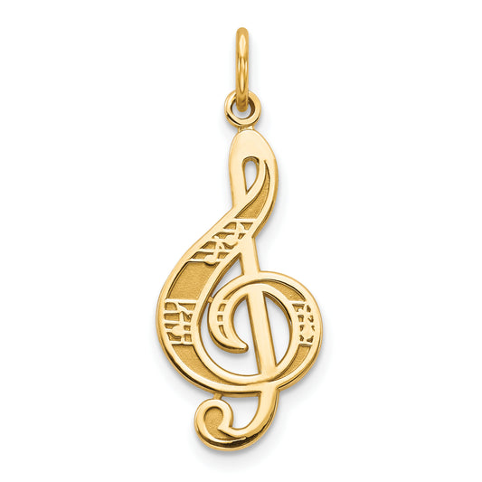 10k Yellow Gold Treble Clef Charm