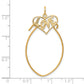 10k Yellow Gold Polished Filigree LOVE Charm Holder