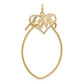 10k Yellow Gold Polished Filigree LOVE Charm Holder