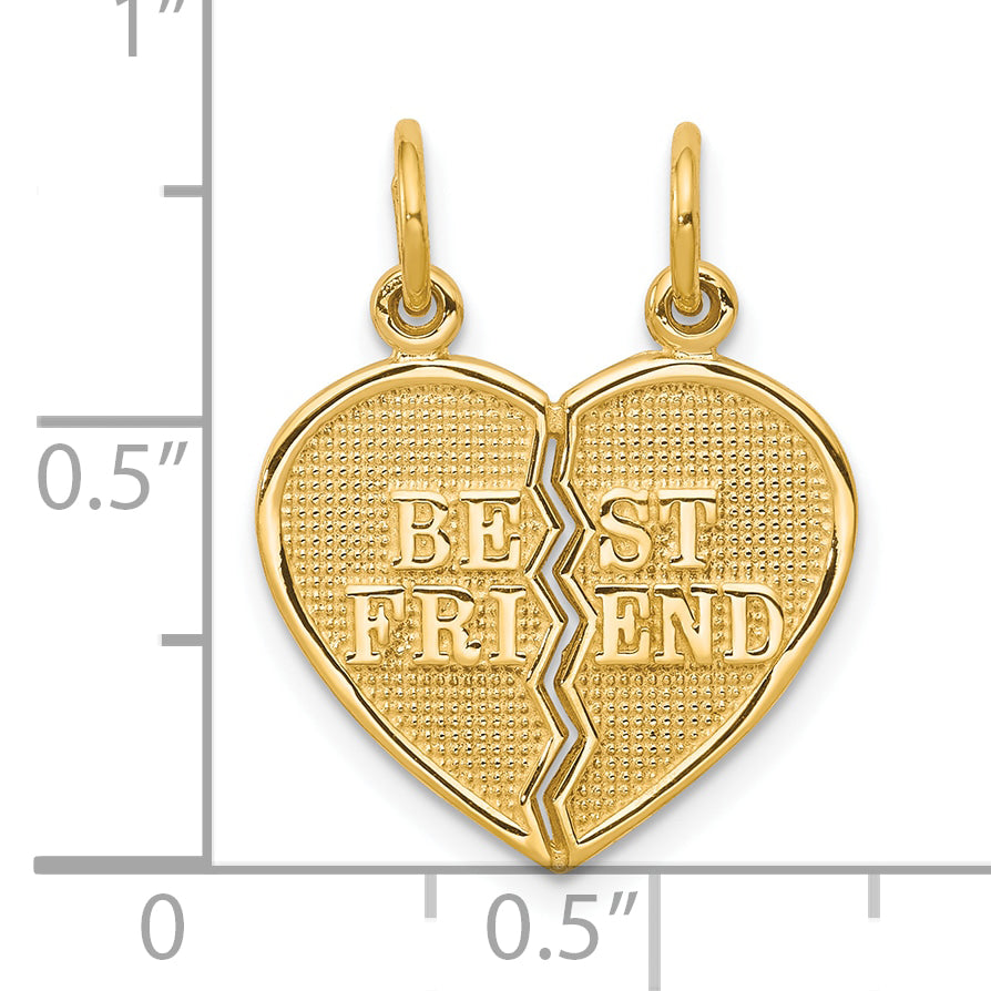 10k Yellow Gold BEST FRIEND 2 Piece Break-A-Part Charm