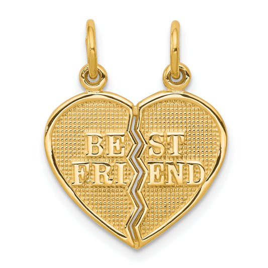 10k Yellow Gold BEST FRIEND 2 Piece Break-A-Part Charm