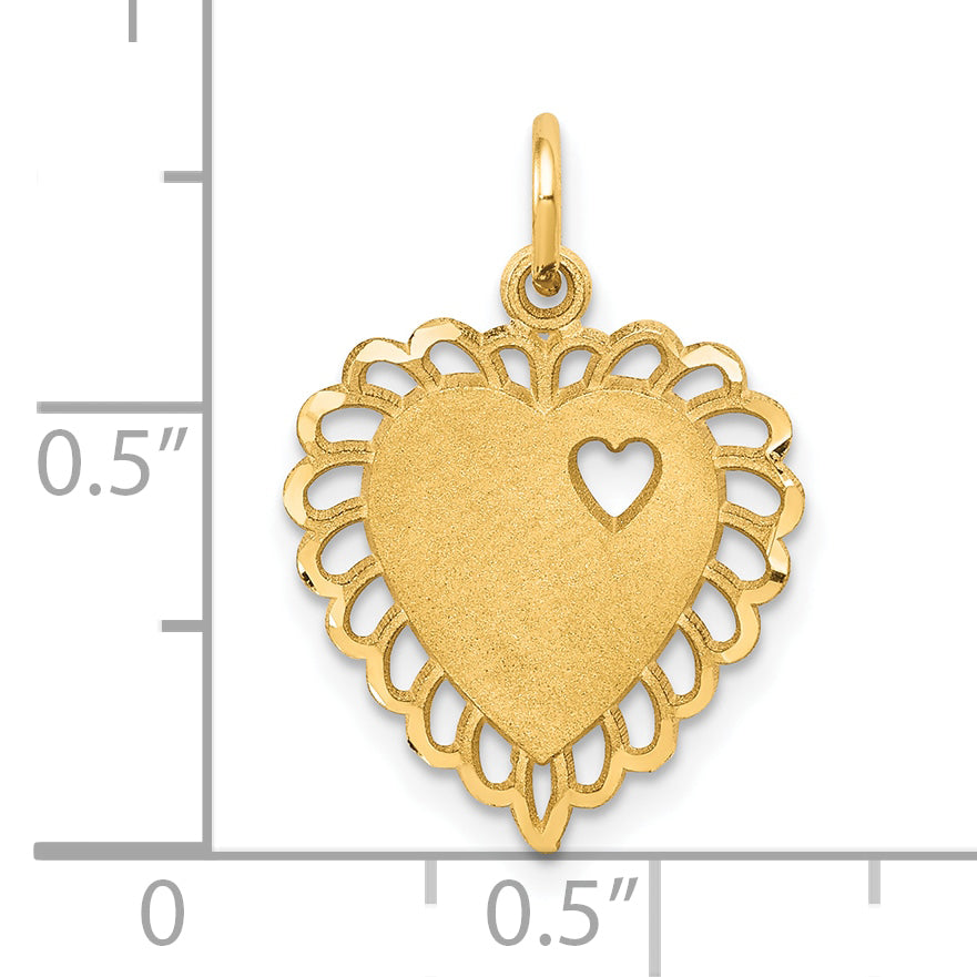 10k Yellow Gold Heart Charm