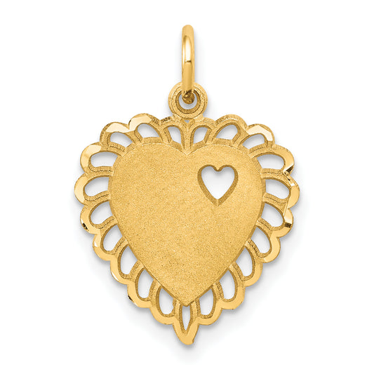 10k Yellow Gold Heart Charm