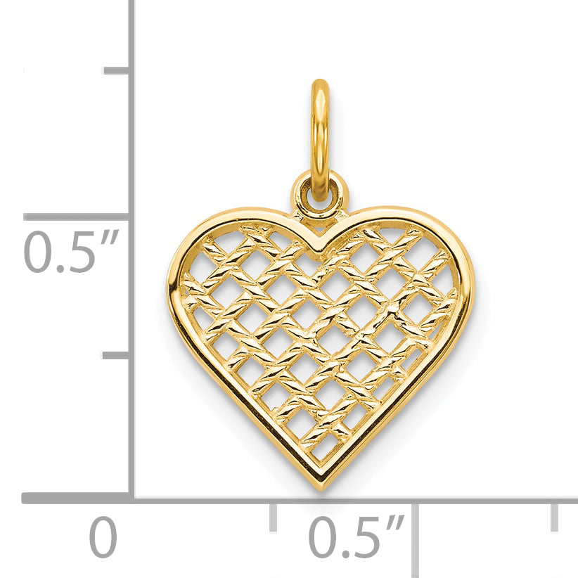 10k Yellow Gold Heart Charm