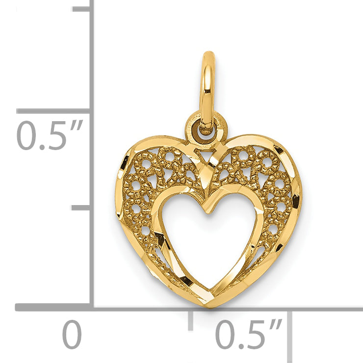 10k Yellow Gold Heart Charm