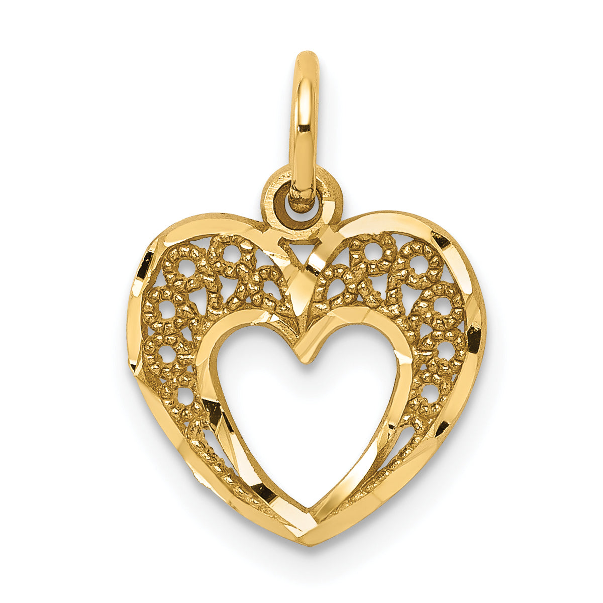 10k Yellow Gold Heart Charm