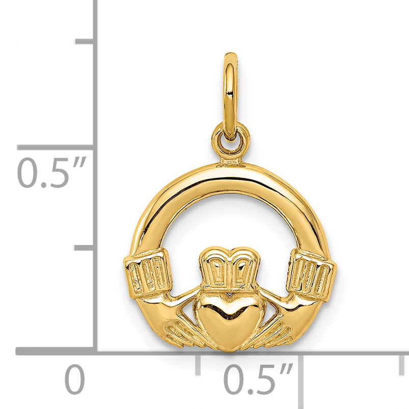 10k Yellow Gold Claddagh Charm