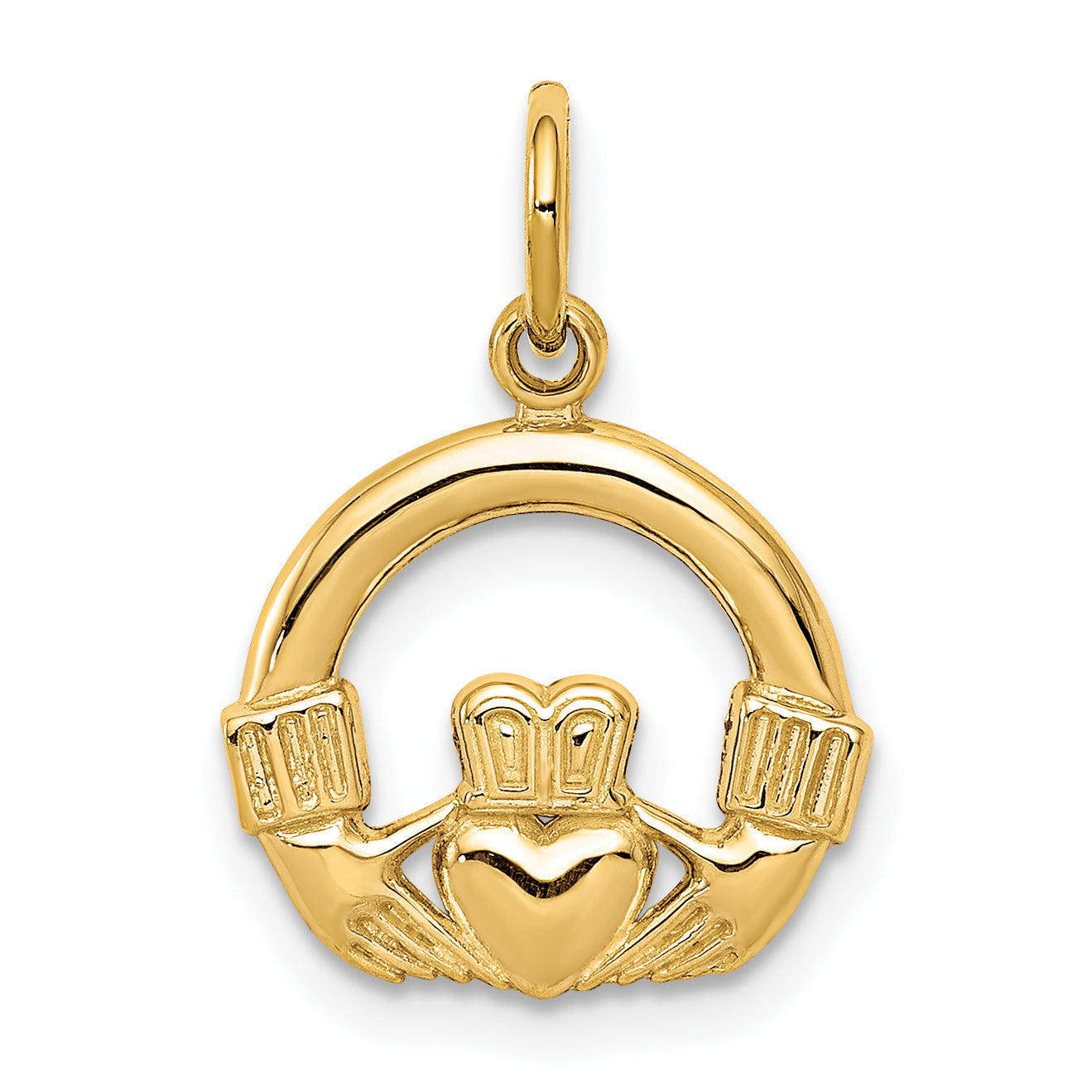 10k Yellow Gold Claddagh Charm