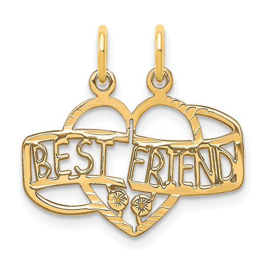 10k Yellow Gold BEST FRIEND 2 Piece Break-A-Part Charm