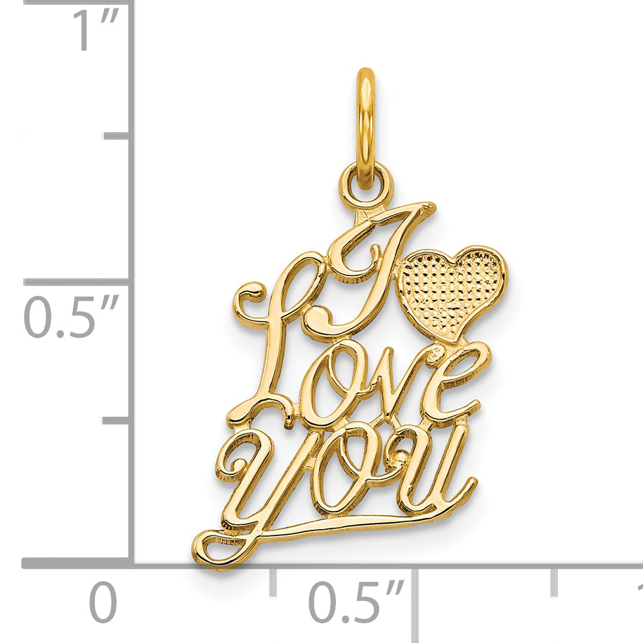 10k Yellow Gold I LOVE YOU Charm