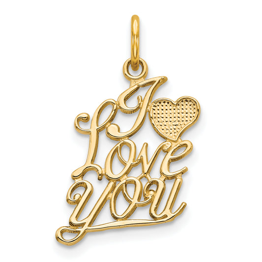 10k Yellow Gold I LOVE YOU Charm