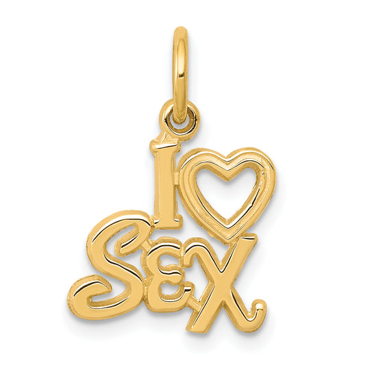 10k Yellow Gold Talking - I HEART SEX Charm