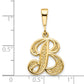 10k Yellow Gold Filigree Initial B Pendant