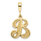 10k Yellow Gold Filigree Initial B Pendant