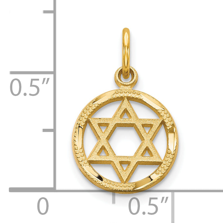 10k Yellow Gold Star Of David Charm