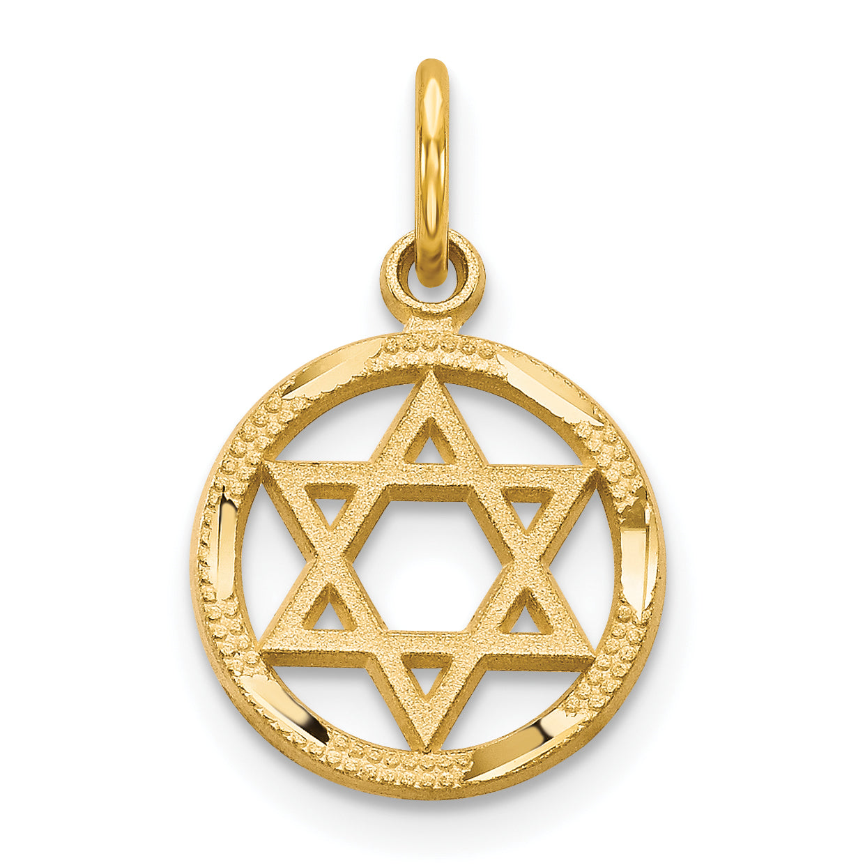 10k Yellow Gold Star Of David Charm