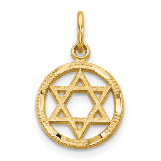 10k Yellow Gold Star Of David Charm