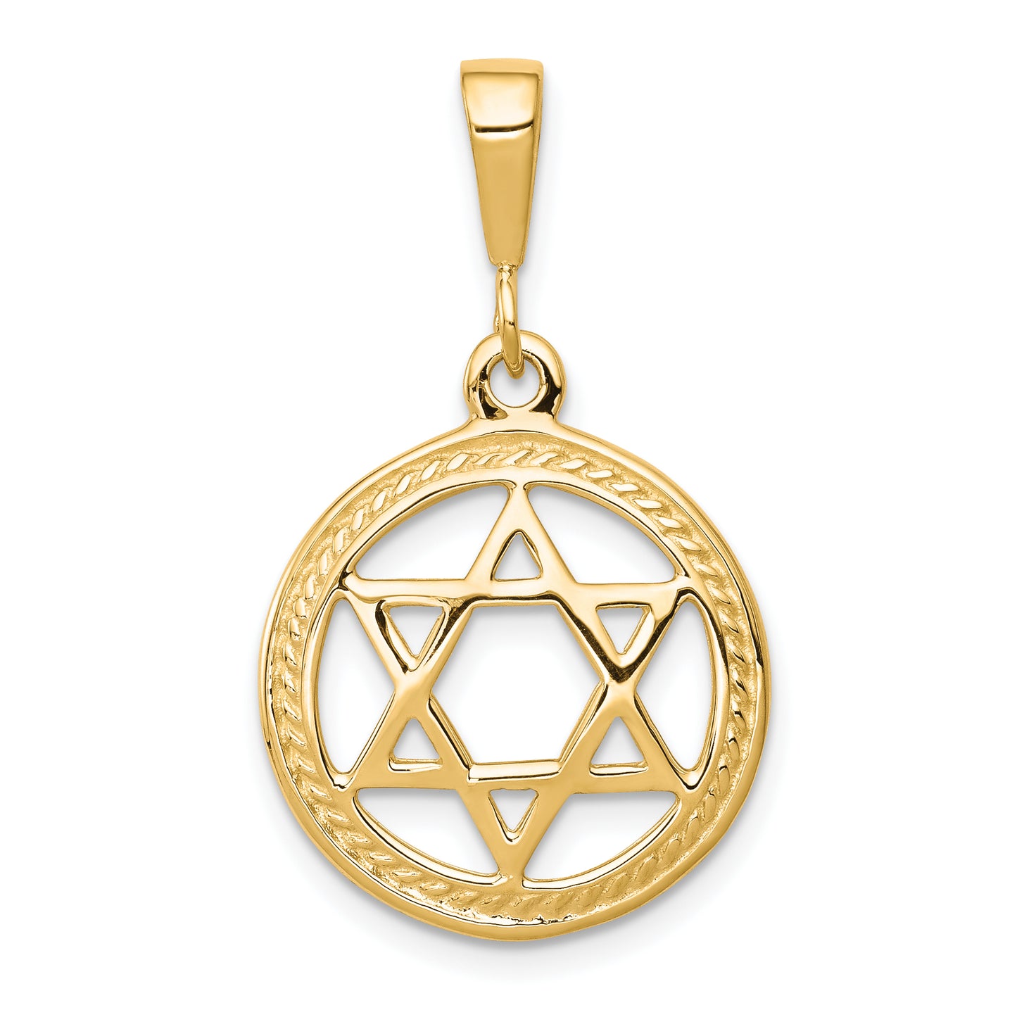 10k Yellow Gold Star Of David Charm