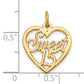 10k Yellow Gold SWEET 15 In Heart Charm