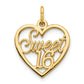 10k Yellow Gold SWEET 16 Charm