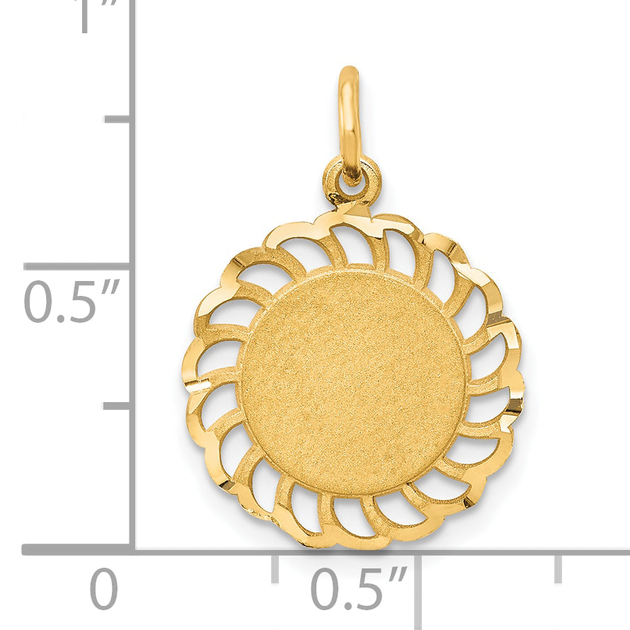 10k Yellow Gold Circle with Filigree Edges Charm