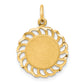 10k Yellow Gold Circle with Filigree Edges Charm