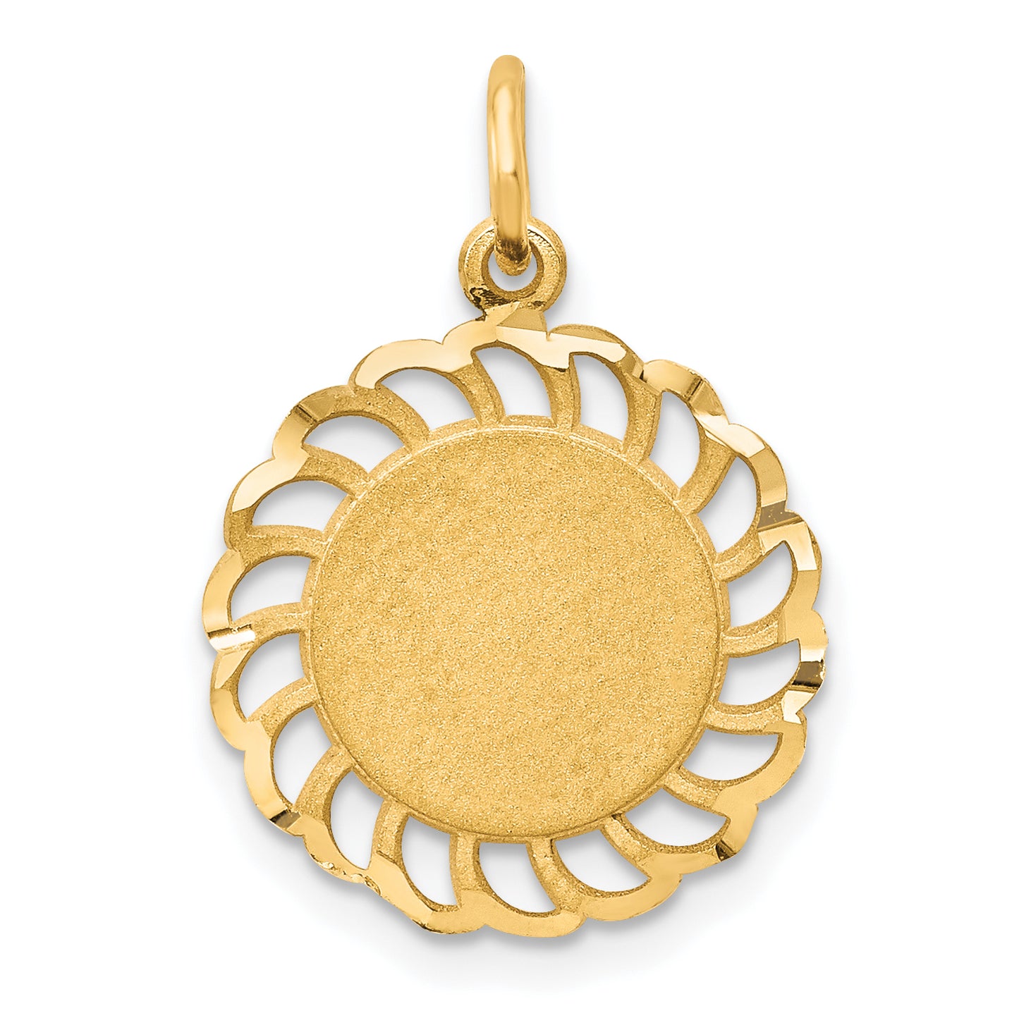 10k Yellow Gold Circle with Filigree Edges Charm