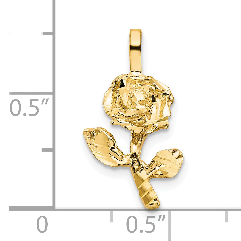 10k Yellow Gold Rose Charm