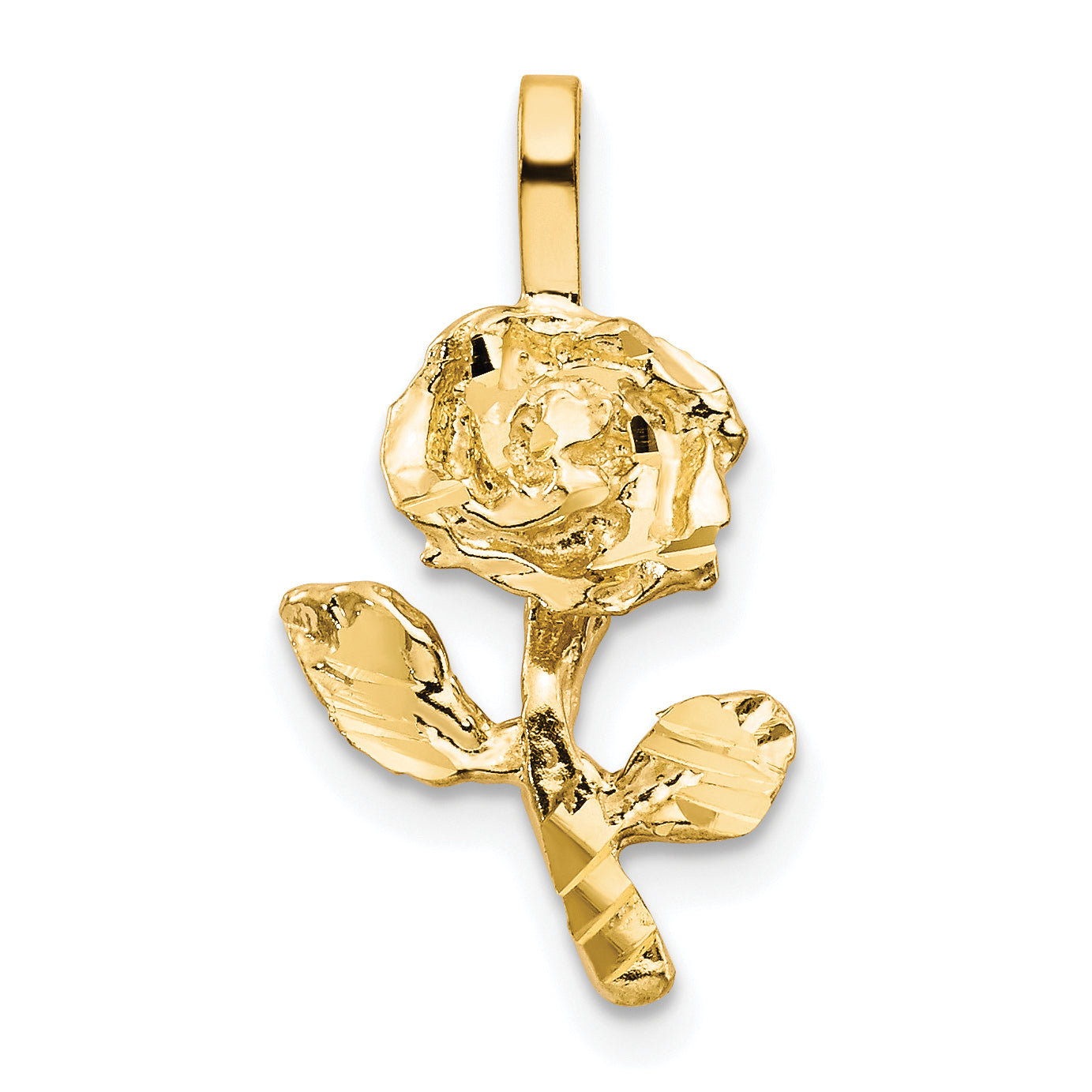 10k Yellow Gold Rose Charm