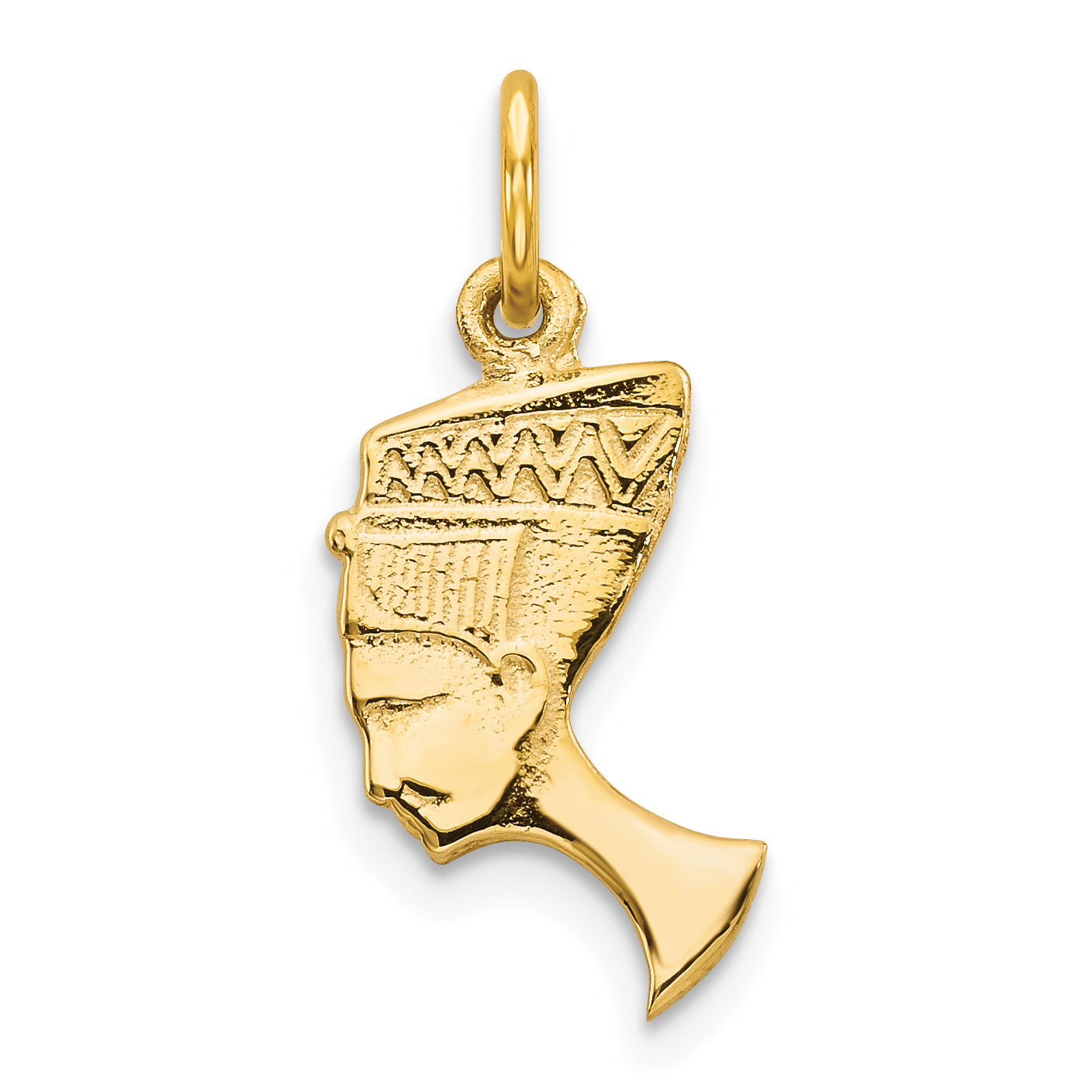 10k Yellow Gold Solid Bust of Nefertiti Charm