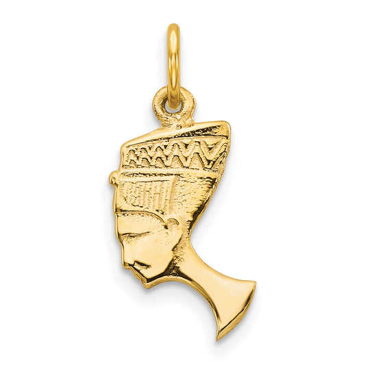 10k Yellow Gold Solid Bust of Nefertiti Charm