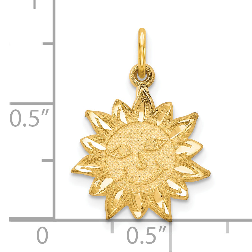 10k Yellow Gold Sun Charm