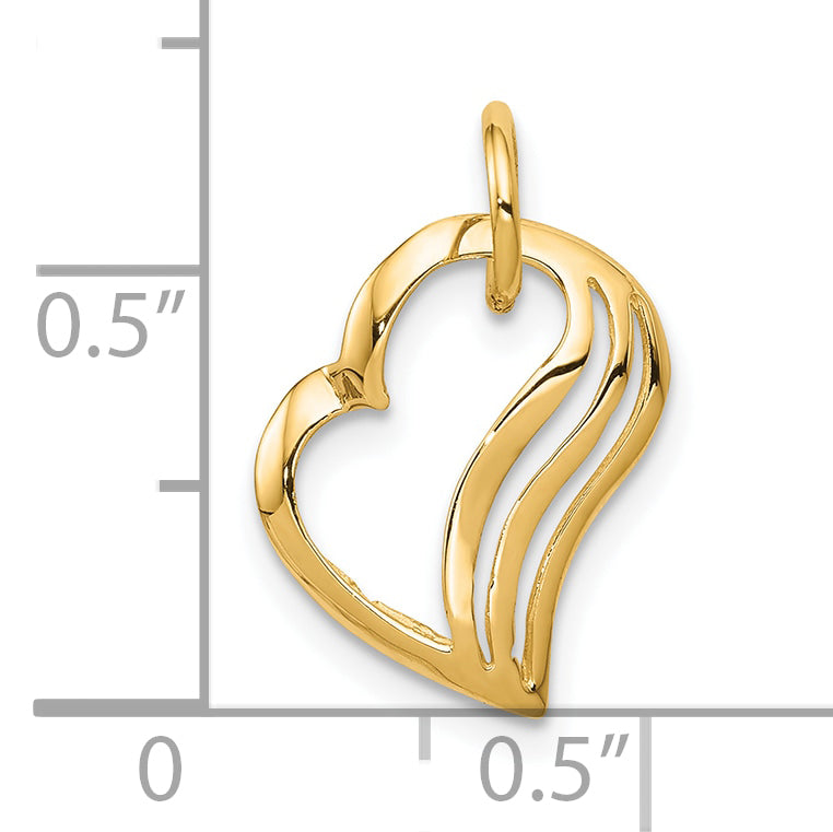 10k Yellow Gold Heart Charm