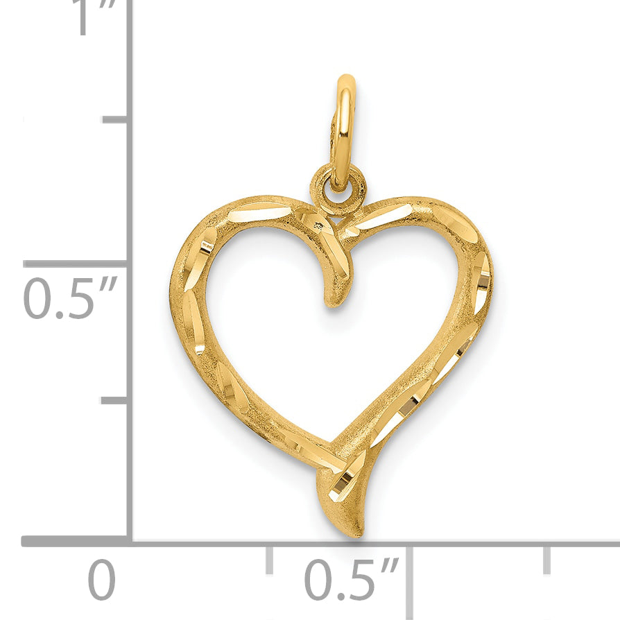 10k Yellow Gold Heart Charm