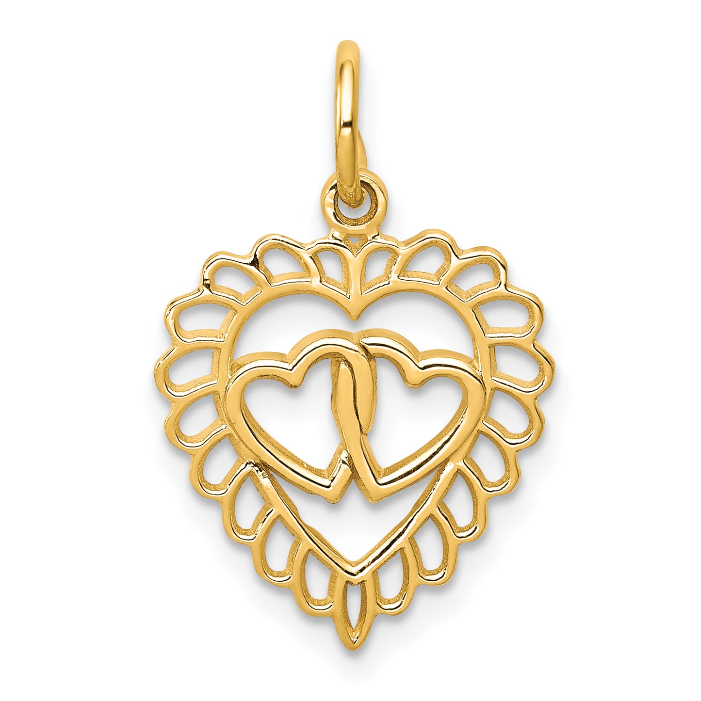 10k Yellow Gold Heart Charm