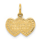 10k Yellow Gold You and Me Forever Heart Charm