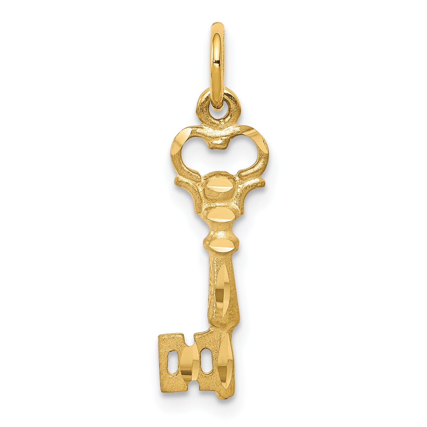 10k Yellow Gold Solid Key Charm