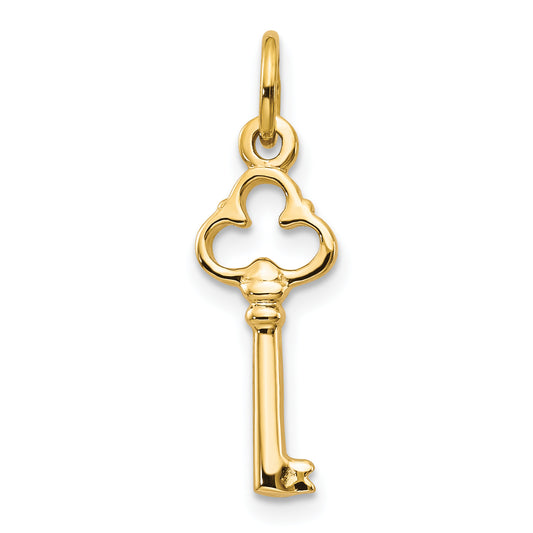 10k Yellow Gold Solid Key Charm