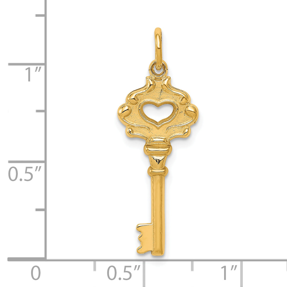 10k Yellow Gold Solid Key Charm