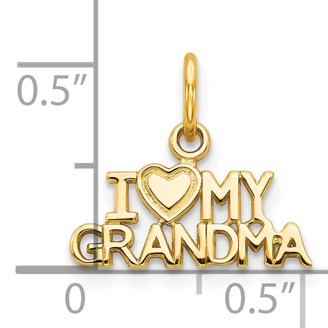 10k Yellow Gold I LOVE MY GRANDMA Charm