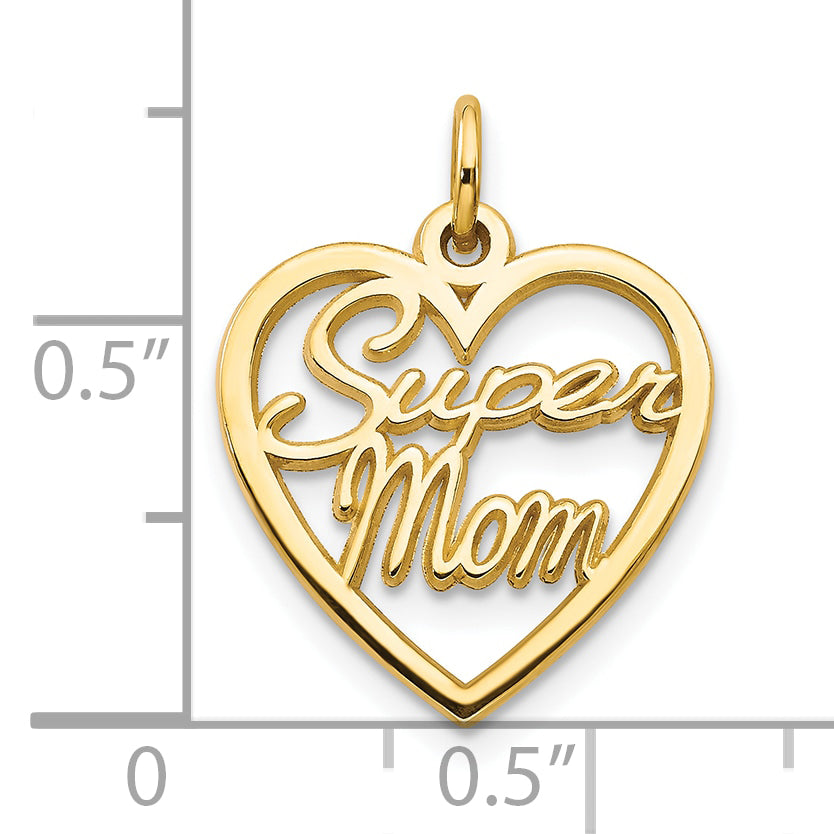 10k Yellow Gold SUPER MOM Charm