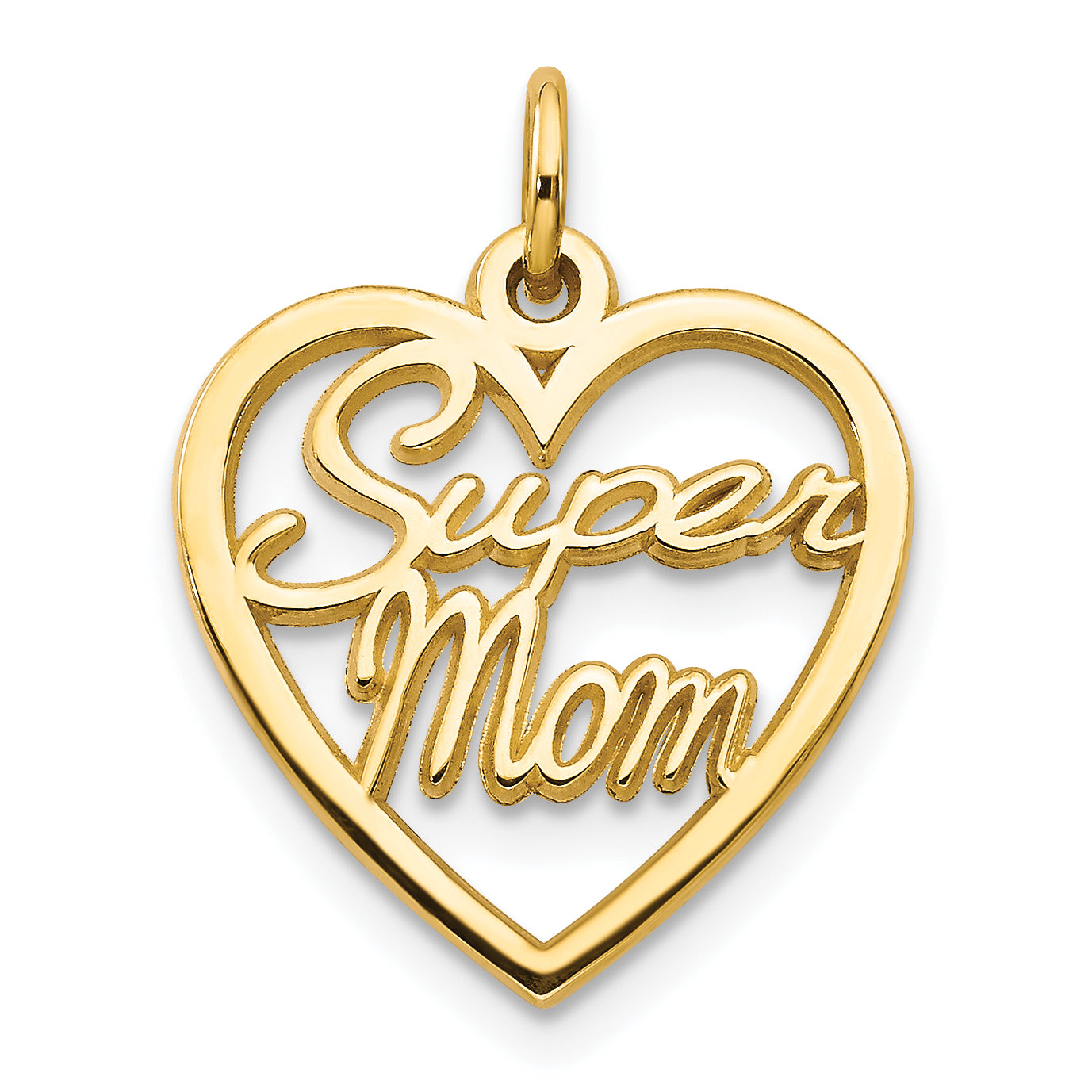 10k Yellow Gold SUPER MOM Charm