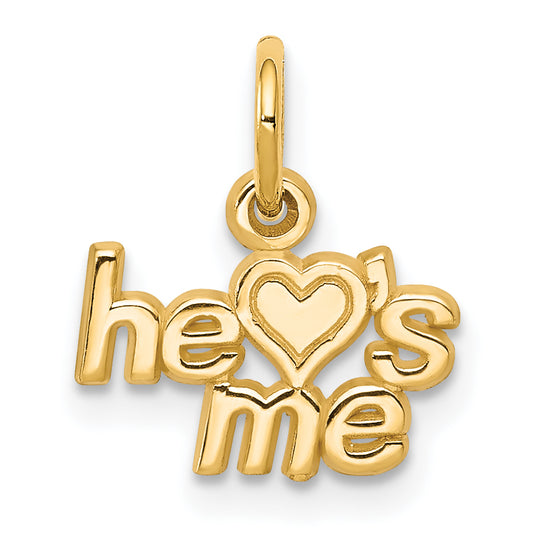 10k Yellow Gold He LOVES ME Charm