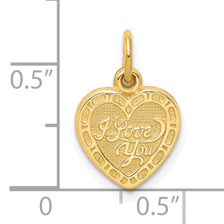 10k Yellow Gold I LOVE YOU Heart Charm