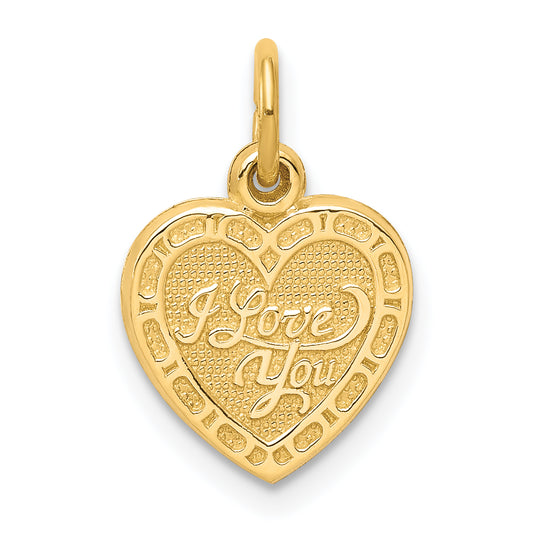 10k Yellow Gold I LOVE YOU Heart Charm