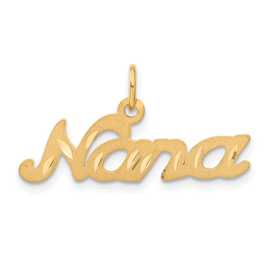 10k Yellow Gold Satin NANA Charm